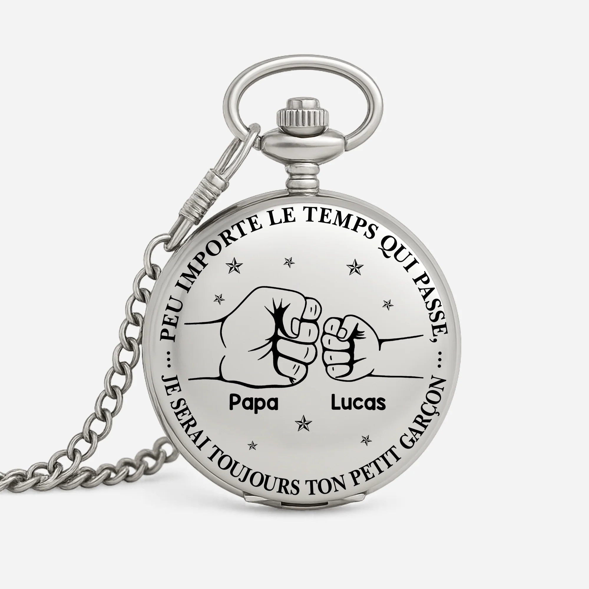Montre De Poche Personnalisable - Toujours Tes Enfants Cadeau Papa Papy