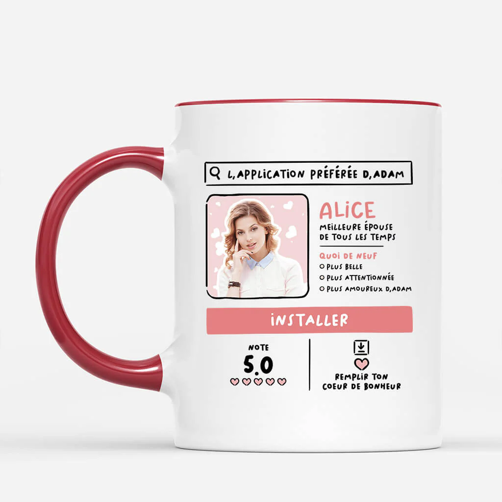 Mug Personnalisé Couple – Application Préférée d’Emma - Image 2