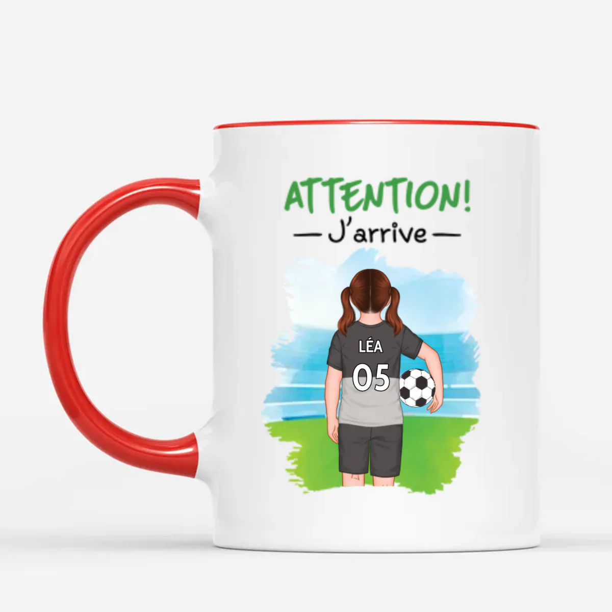 Mug Attention! J'Arrive Version Garçon Personnalisé - Image 2