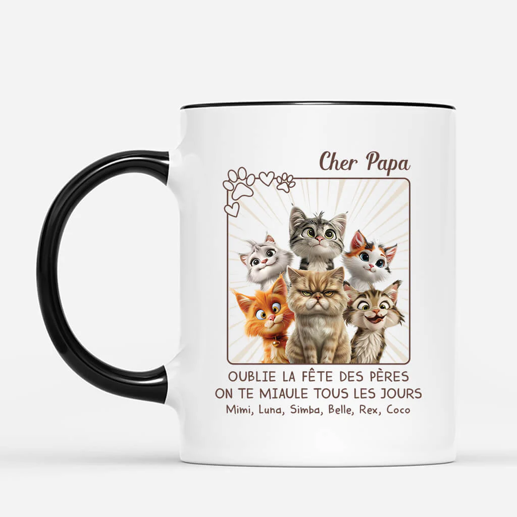 Mug Personnalisé Chat – On Te Miaule Tous les Jours - Image 2