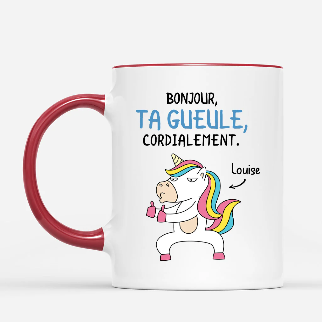 Tasse Personnalisée Humour | Bonjour Ta Gueule - Image 2