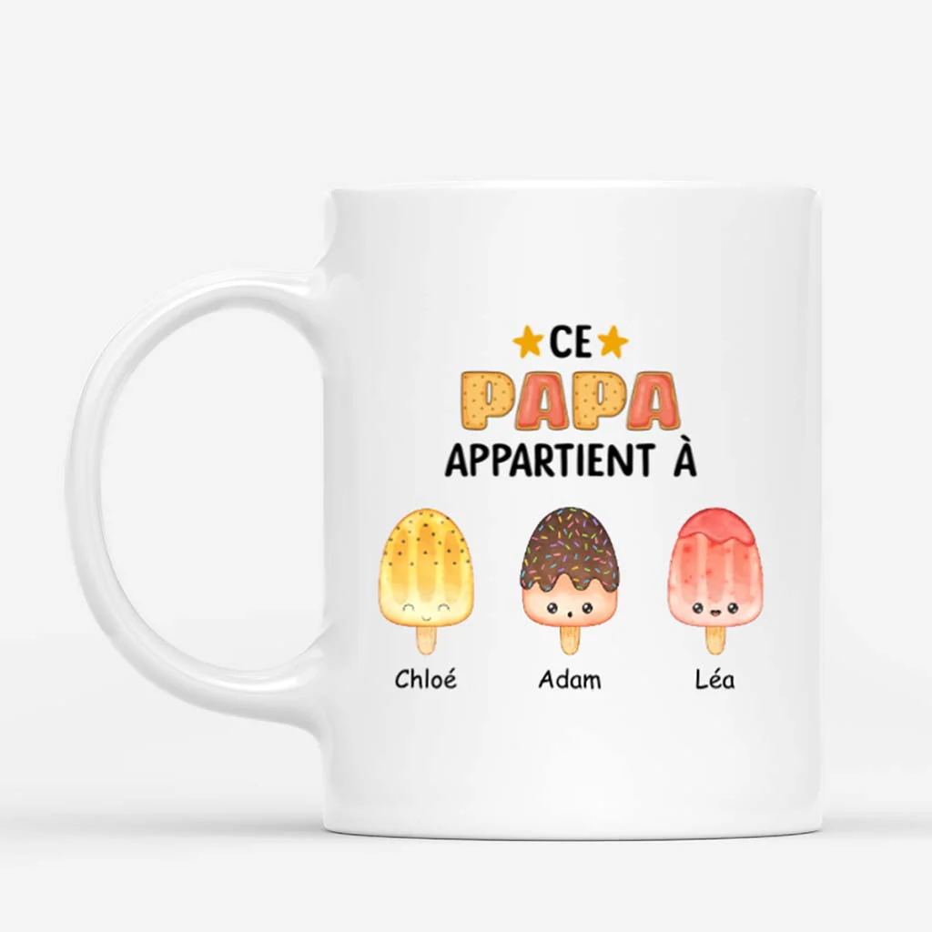 Tasse Personnalisée Papa - Ce Grand Père/Papa Appartient à Glaces
