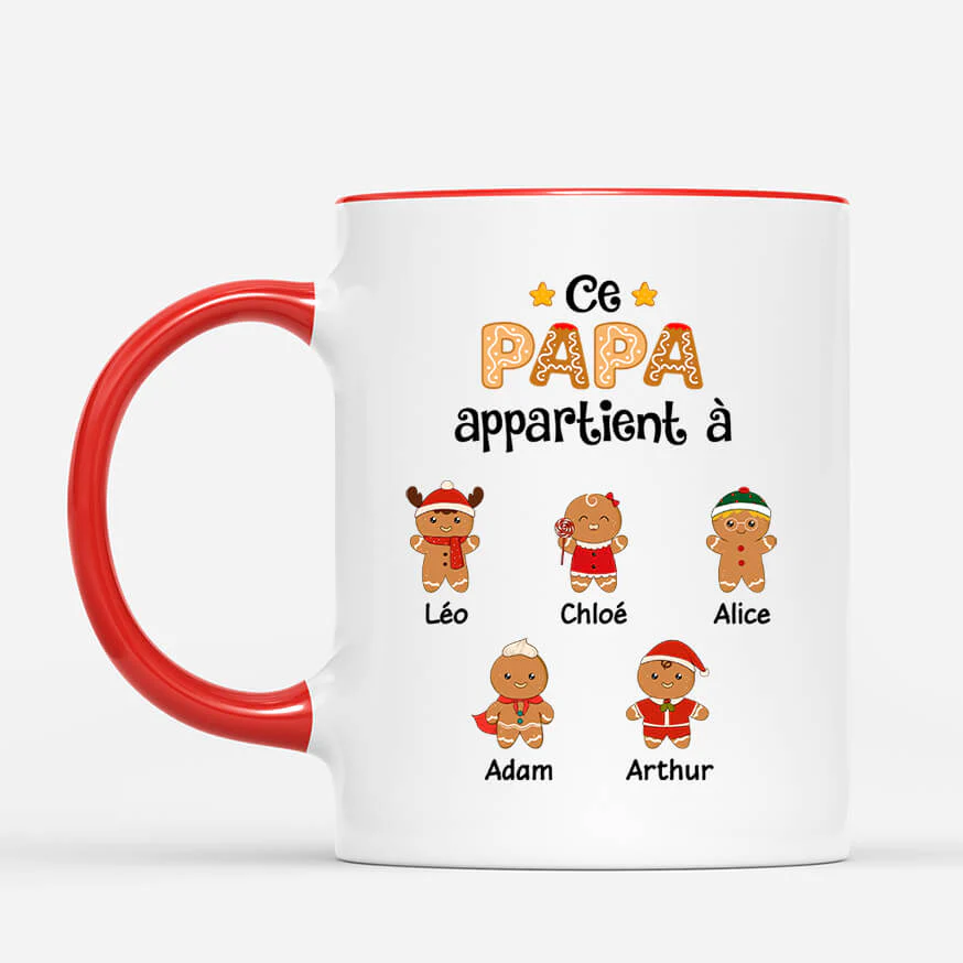 Mug Personnalisé Papa - Ce Papa Appartient À Biscuits - Image 2