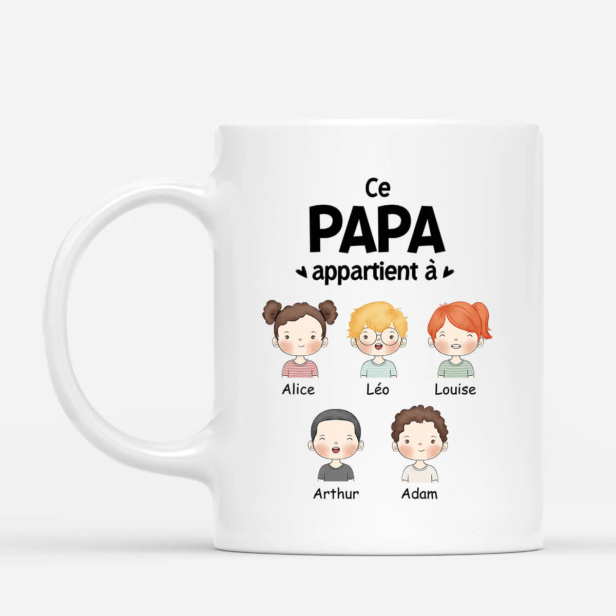 Mug Personnalisé Papa - Ce Papa Appartient À Couleur Pastel