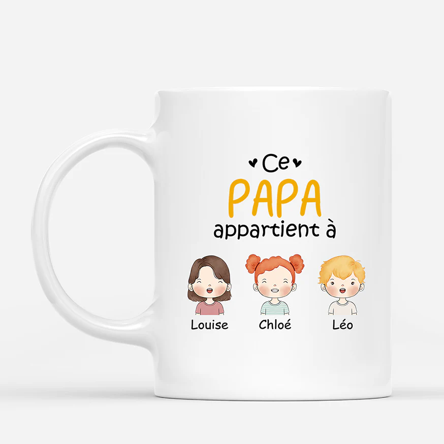 Mug Personnalisé Papa - Ce Papa Appartient À Version Pastel