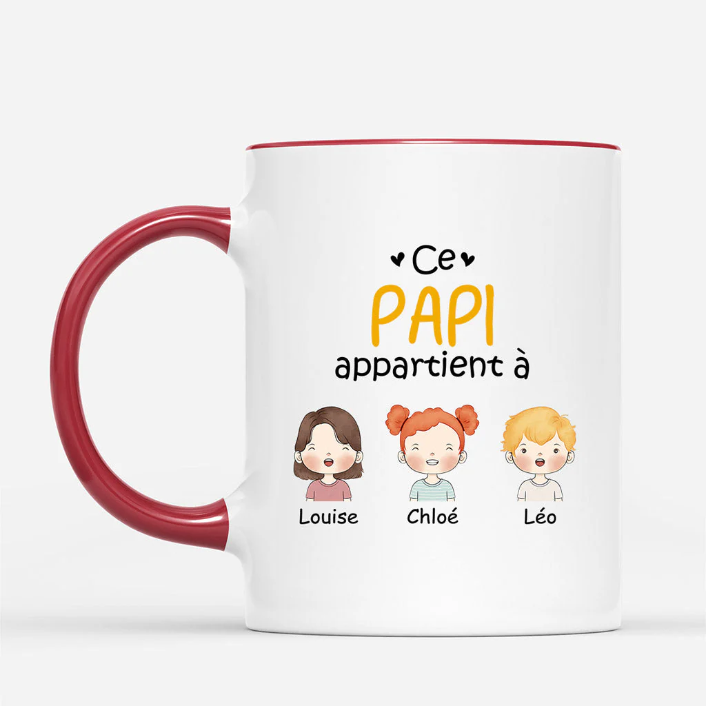 Mug Personnalisé Papa - Ce Papa Appartient À Version Pastel - Image 2