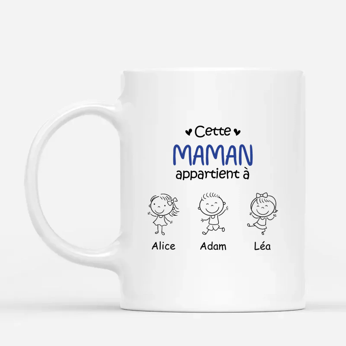 Mug Personnalisé Mamie – Cette Mamie Appartient À | Design Dessin au Crayon