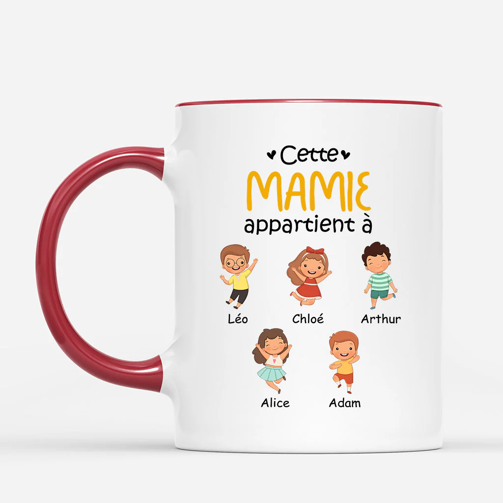Mug Personnalisé Mamie – Cette Mamie Appartient À | Cadeau Enfants en Plein Saut - Image 2