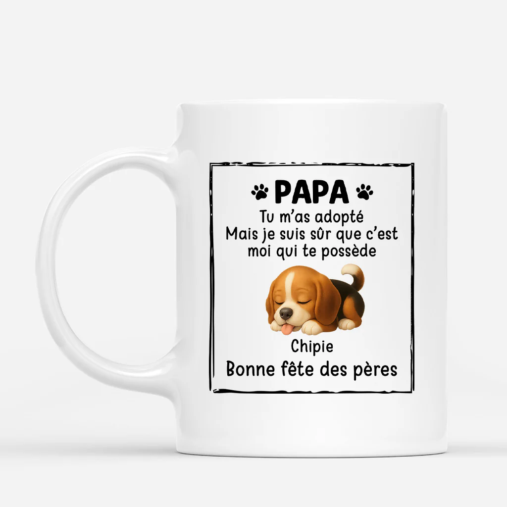 Tasse personnalisée chien – Cadeau Fête des Pères | C’est moi qui te possède
