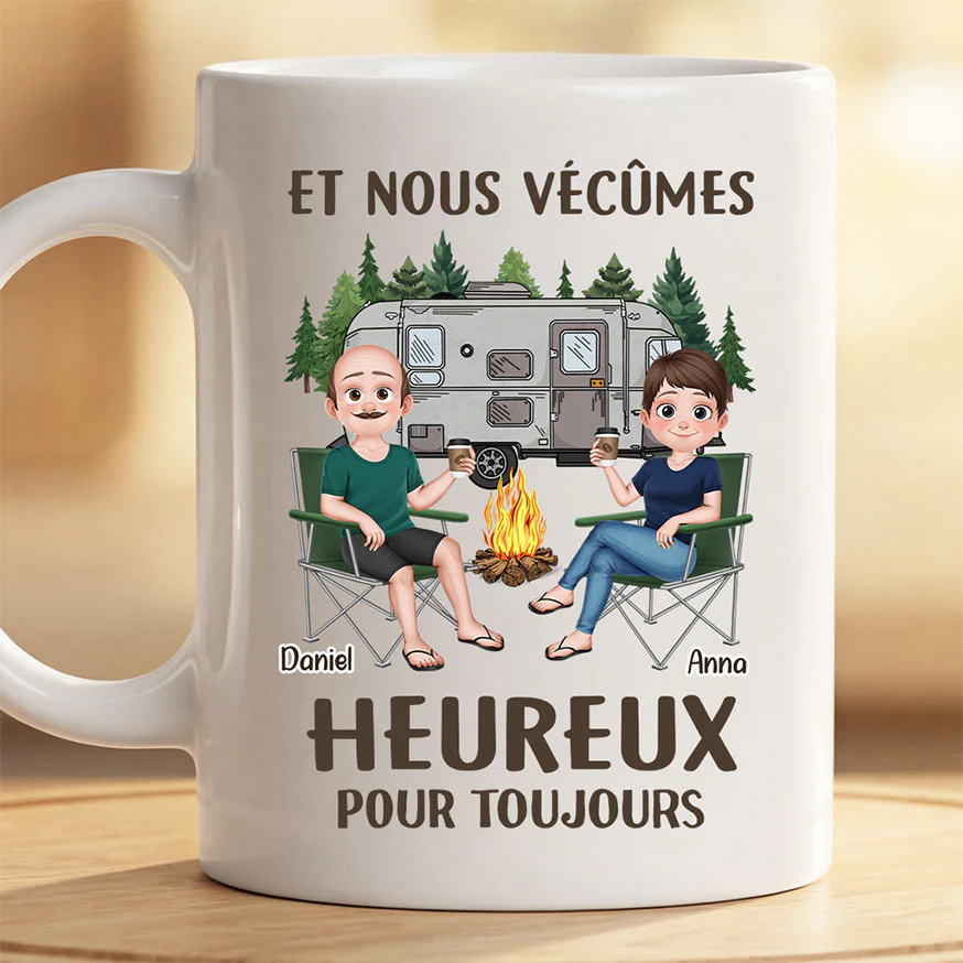 Mug Personnalisé Couple | Amoureux Du Camping - Image 2