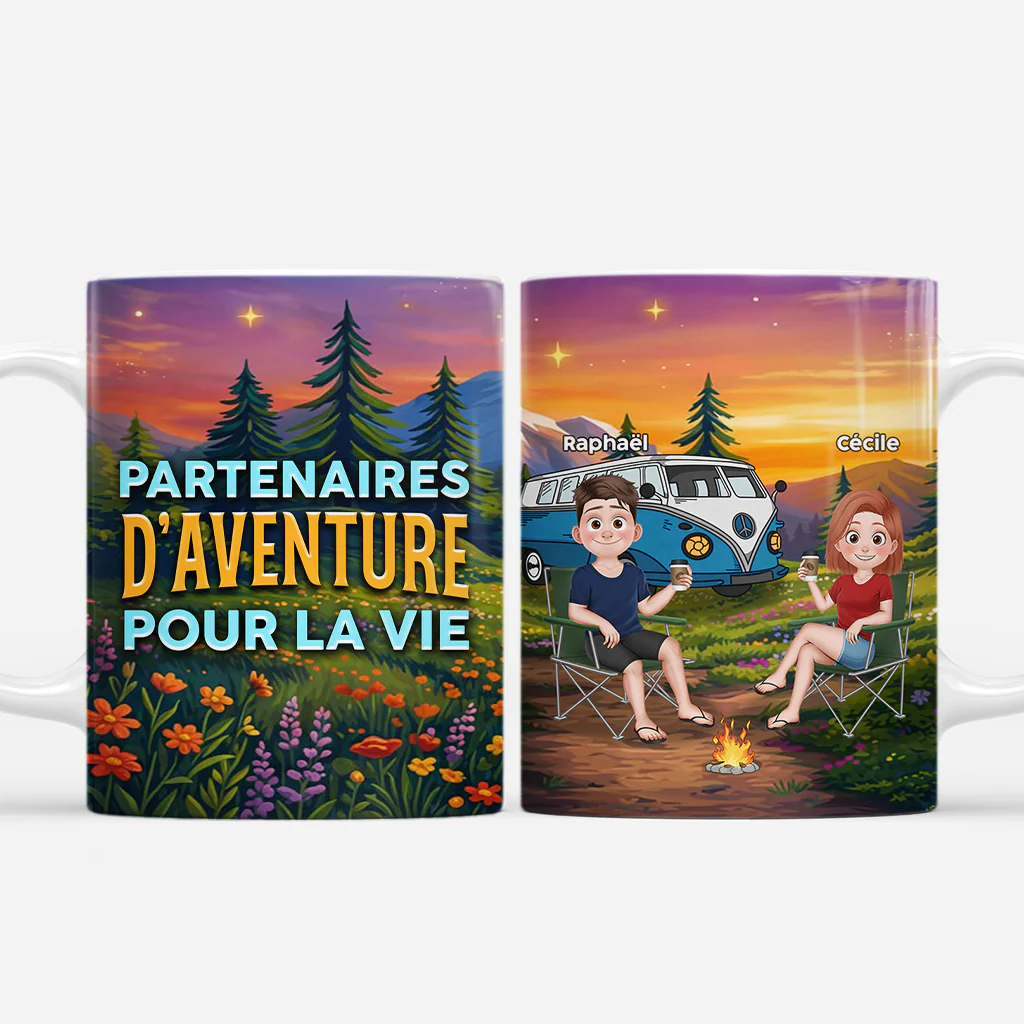 Mug Couple Personnalisé - Partenaires De Camping Pour La Vie