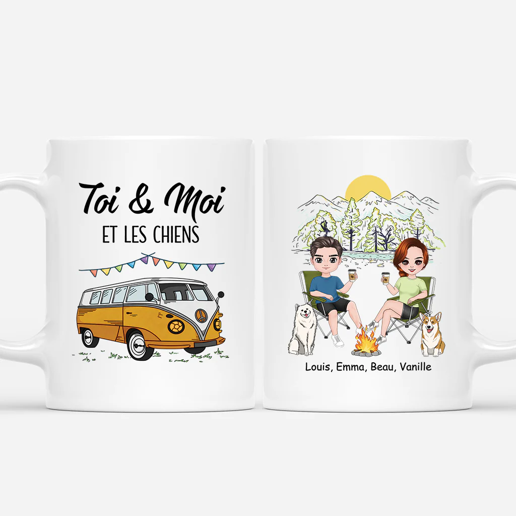 Mug Chien Pour Couple Personnalisé – Toi, moi et les chiens
