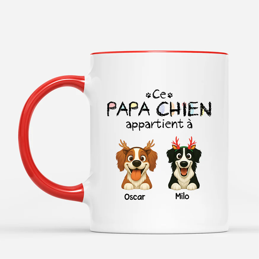 Mug De Noël Personnalisé - Cette Maman Chien Appartient À - Image 2