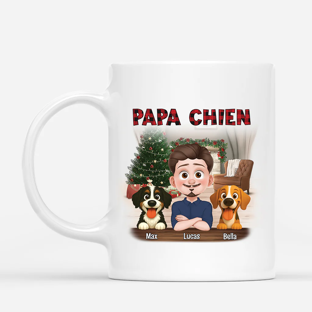 Mug De Noël Personnalisé - Papa Chien