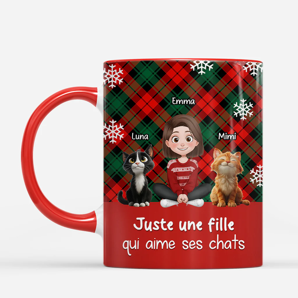 Mug De Noël Personnalisé - Un Homme Qui Aime Ses Chats - Image 2