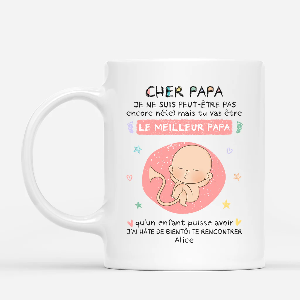 Mug Personnalisé Papa - Échographie Annonce De Grossesse À Papa