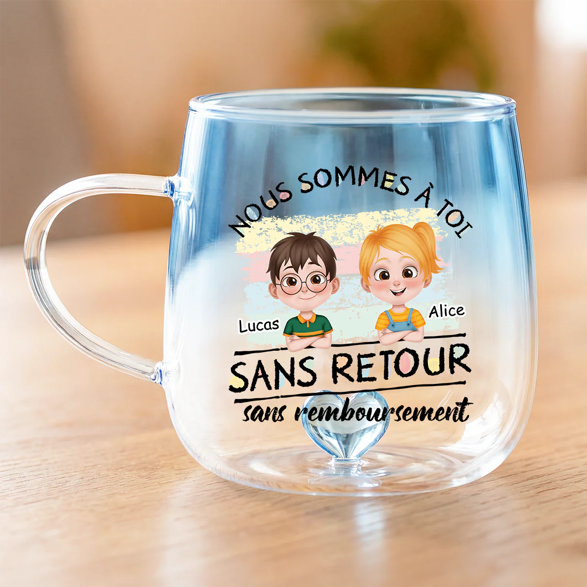 Mug En Verre Dégradé Nous Sommes À Toi - Cadeau Personnalisé Papa Et Maman - Image 2