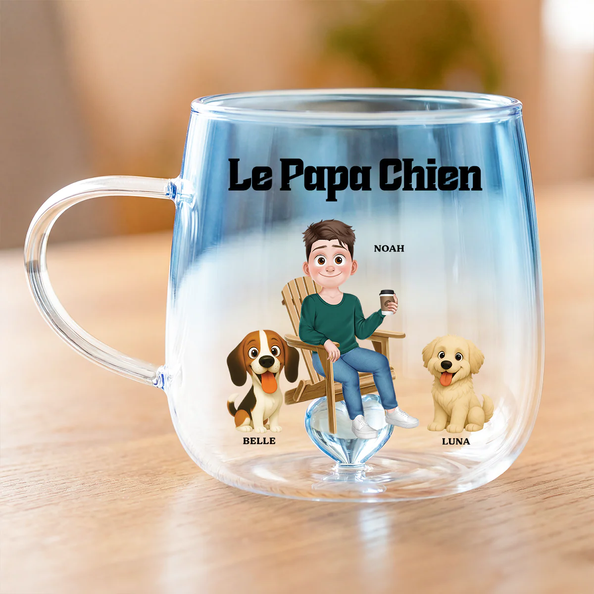 Mug En Verre Personnalisé Dégradé - La Maman Chien - Image 2