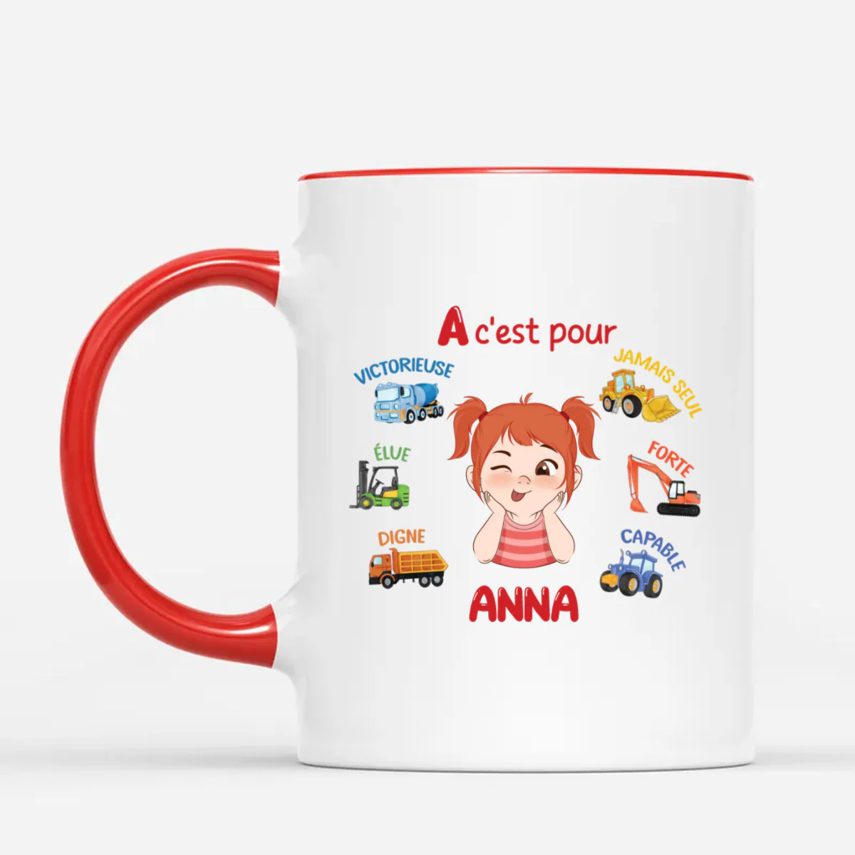Mug Enfant Alphabet Avec Véhicules Personnalisé - Image 2