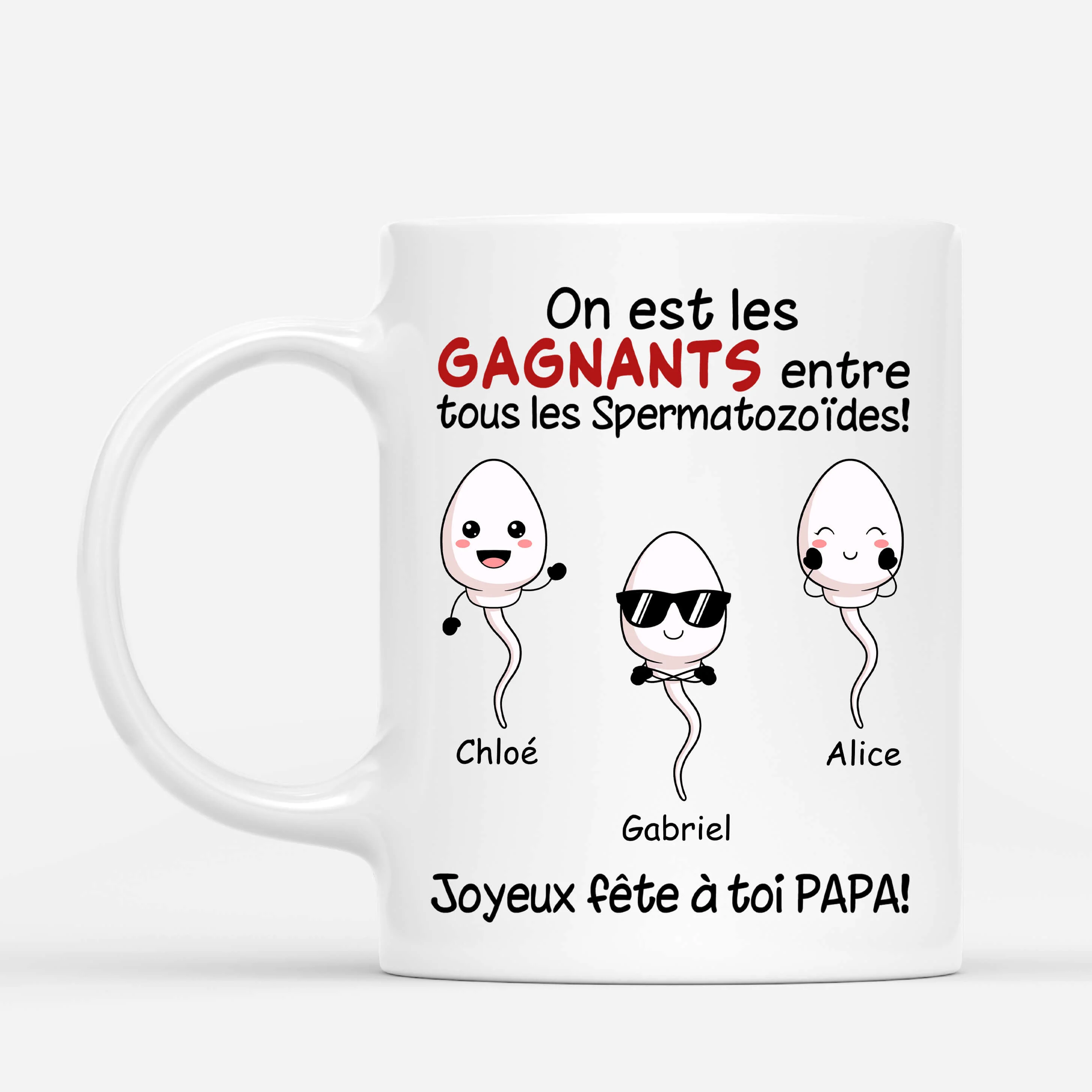 Cadeau Personnalisé Fête des Pères - Mug Enfants Mignons