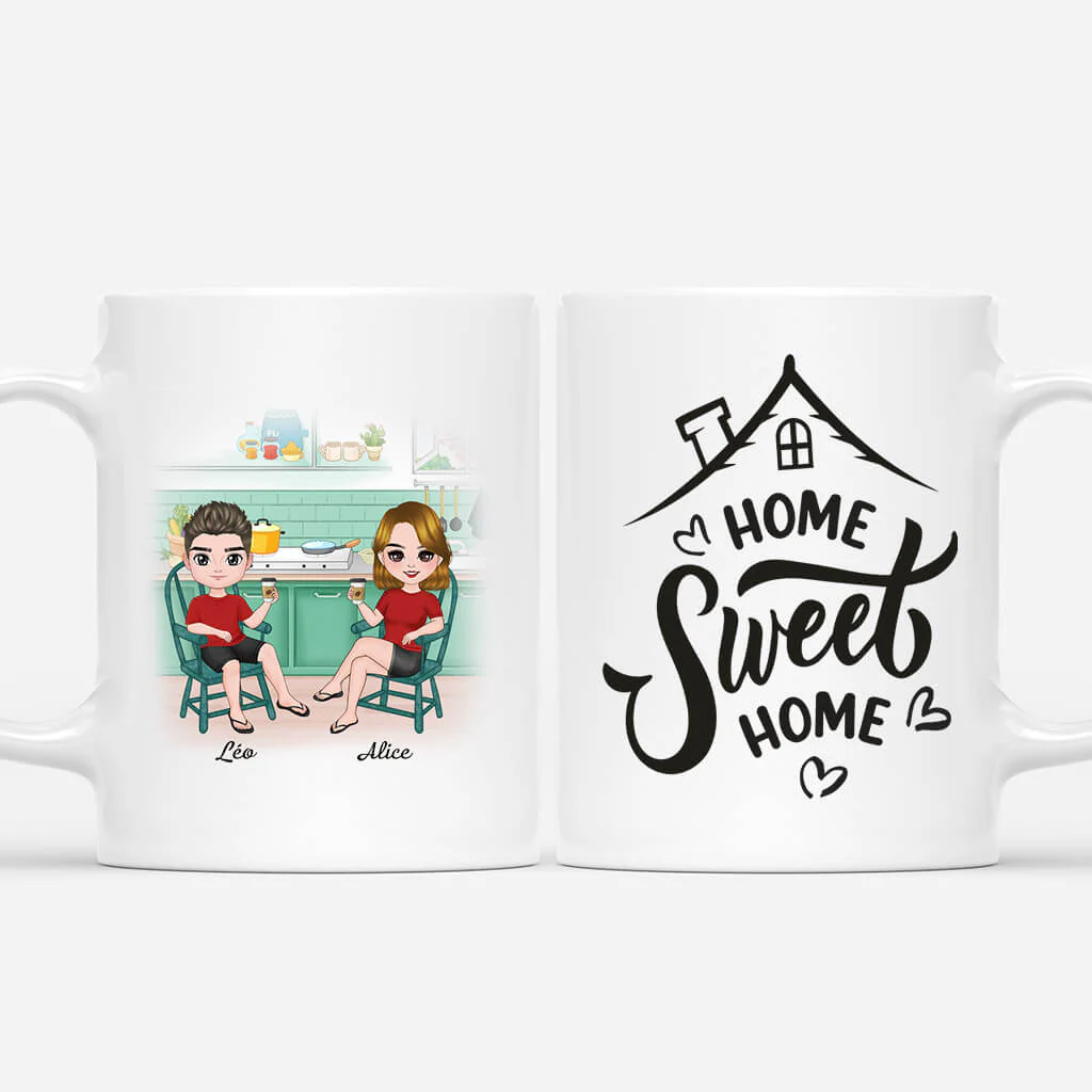 Tasse Personnalisée Couple – Home Sweet Home