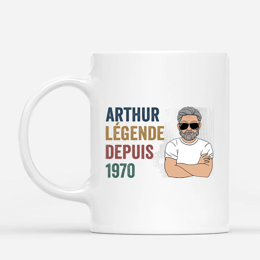 Mug Anniversaire Personnalisé - Homme Cool Légende Depuis