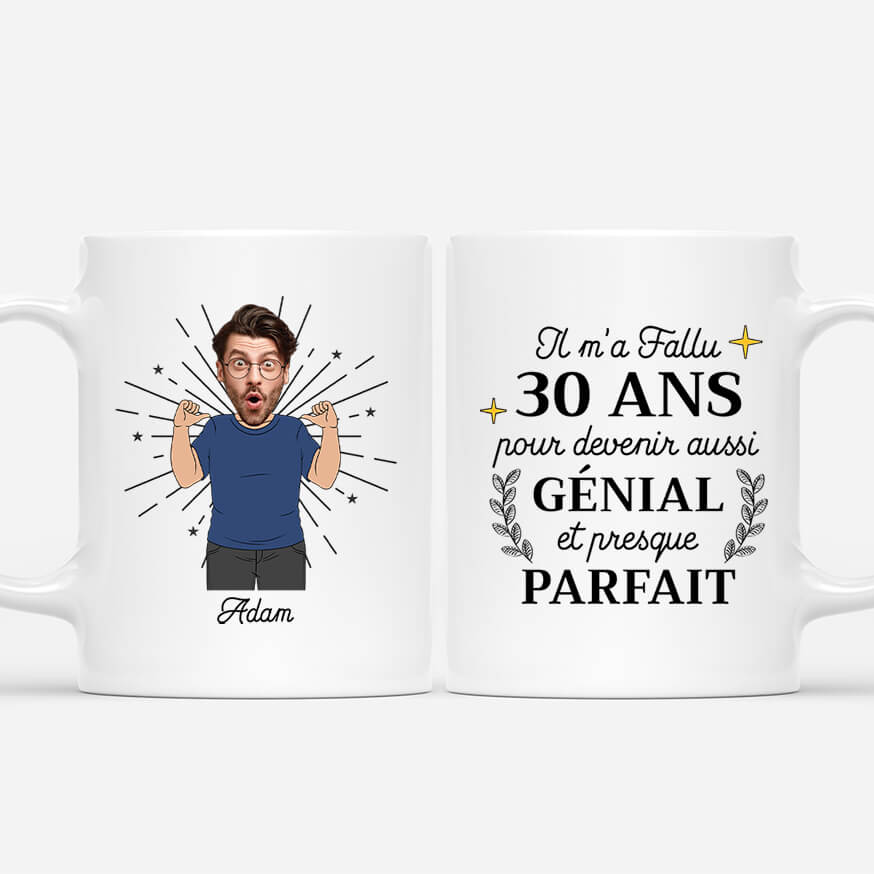 Mug Avec Photo Personnalisé - 30 Ans Génial Et Parfait