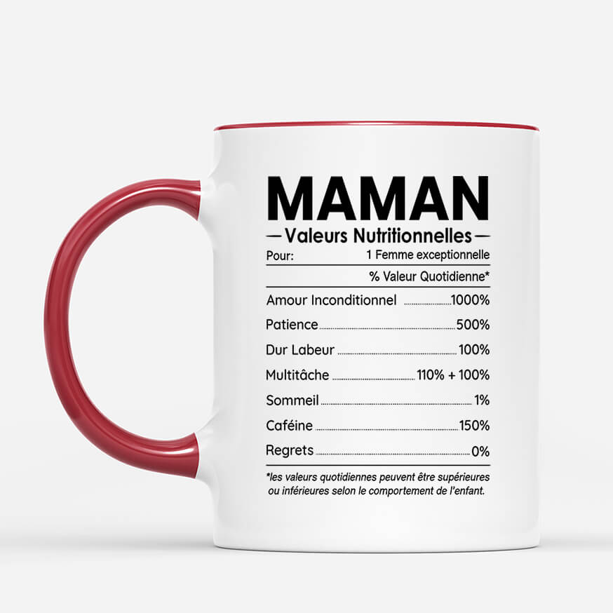 Tasse Personnalisée Papa Maman - Informations Nutritionnelles - Image 2