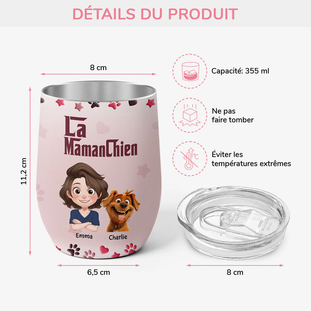 Cadeau Personnalisé Chien | Mug Isotherme 355ml La Maman Chien - Image 3