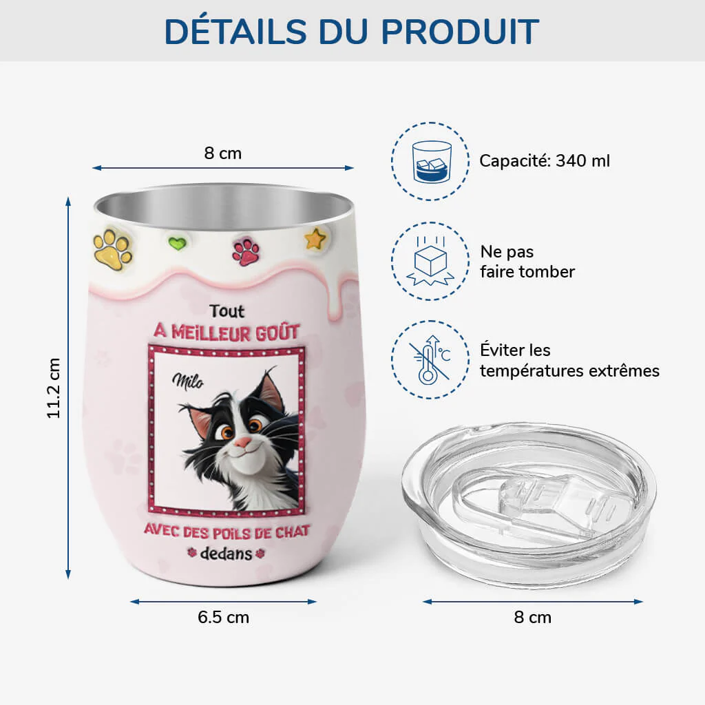 Mug Isotherme Chat | Tout Ira Mieux Avec Chat Personnalisé 355 ml - Image 3