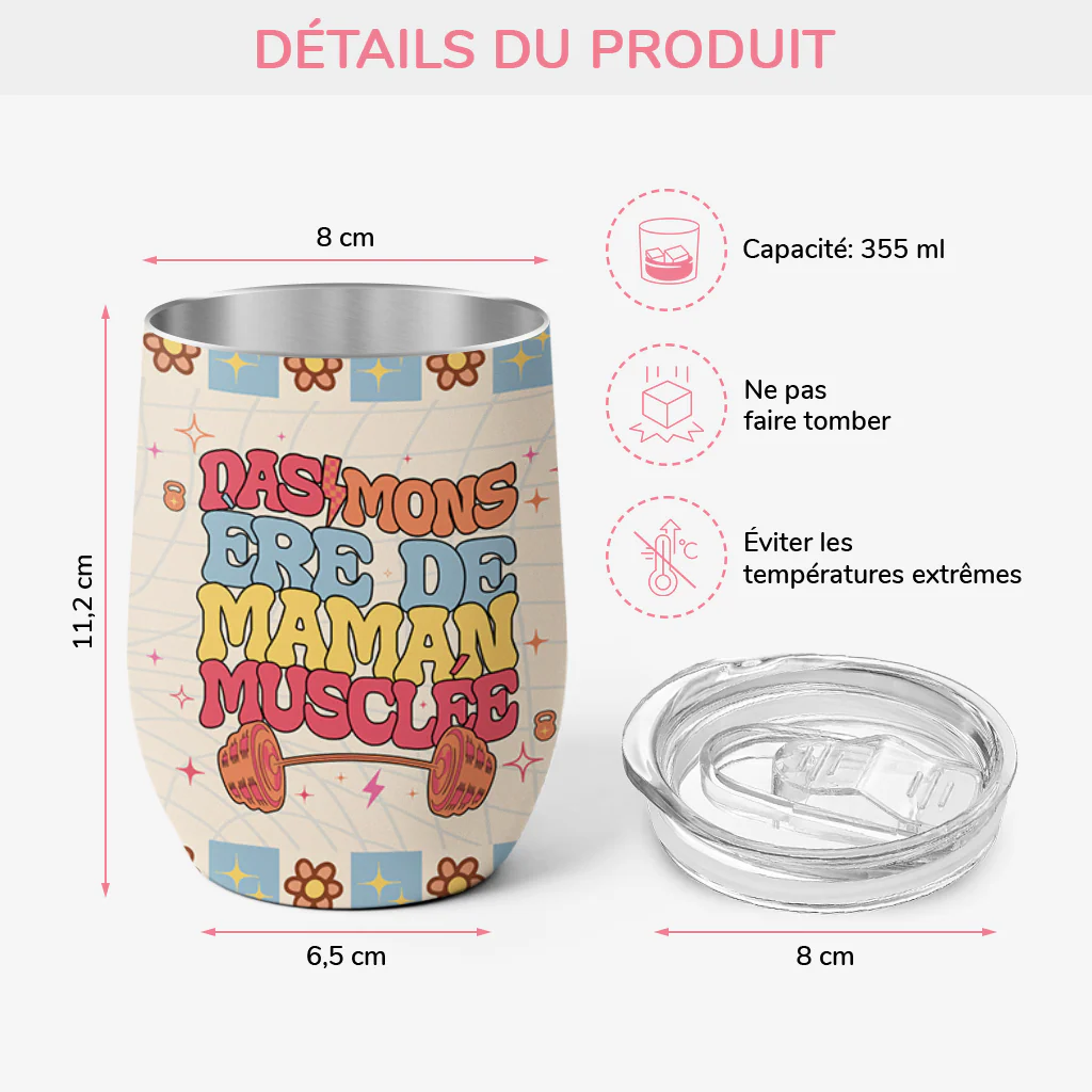 Cadeaux Personnalisés Pour Maman | Mug Isotherme 355ml Dans Mon Ère De Maman Musclée - Image 3