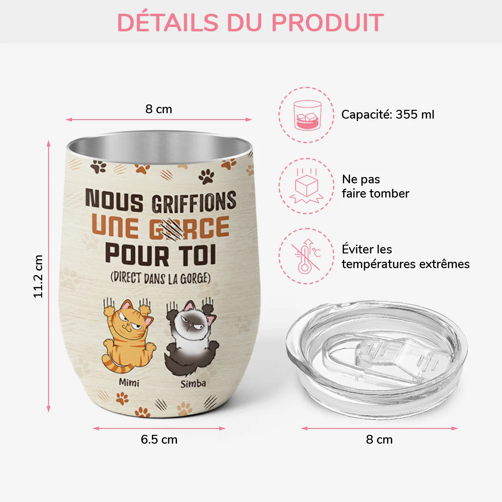 Mug Isotherme 355ml Personnalisé - Je Grifferais Une Garce Pour Toi - Image 3