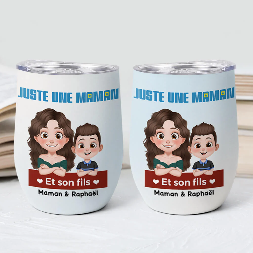 Cadeau Personnalisé - Papa/Maman et Enfant - Mug Isotherme 355ml - Image 2