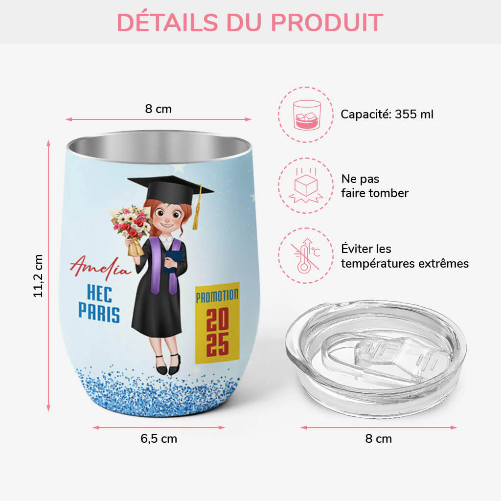 Mug Isotherme 355ml Personnalisé - Plus Sexy Avec Un Diplôme - Femme - Image 3