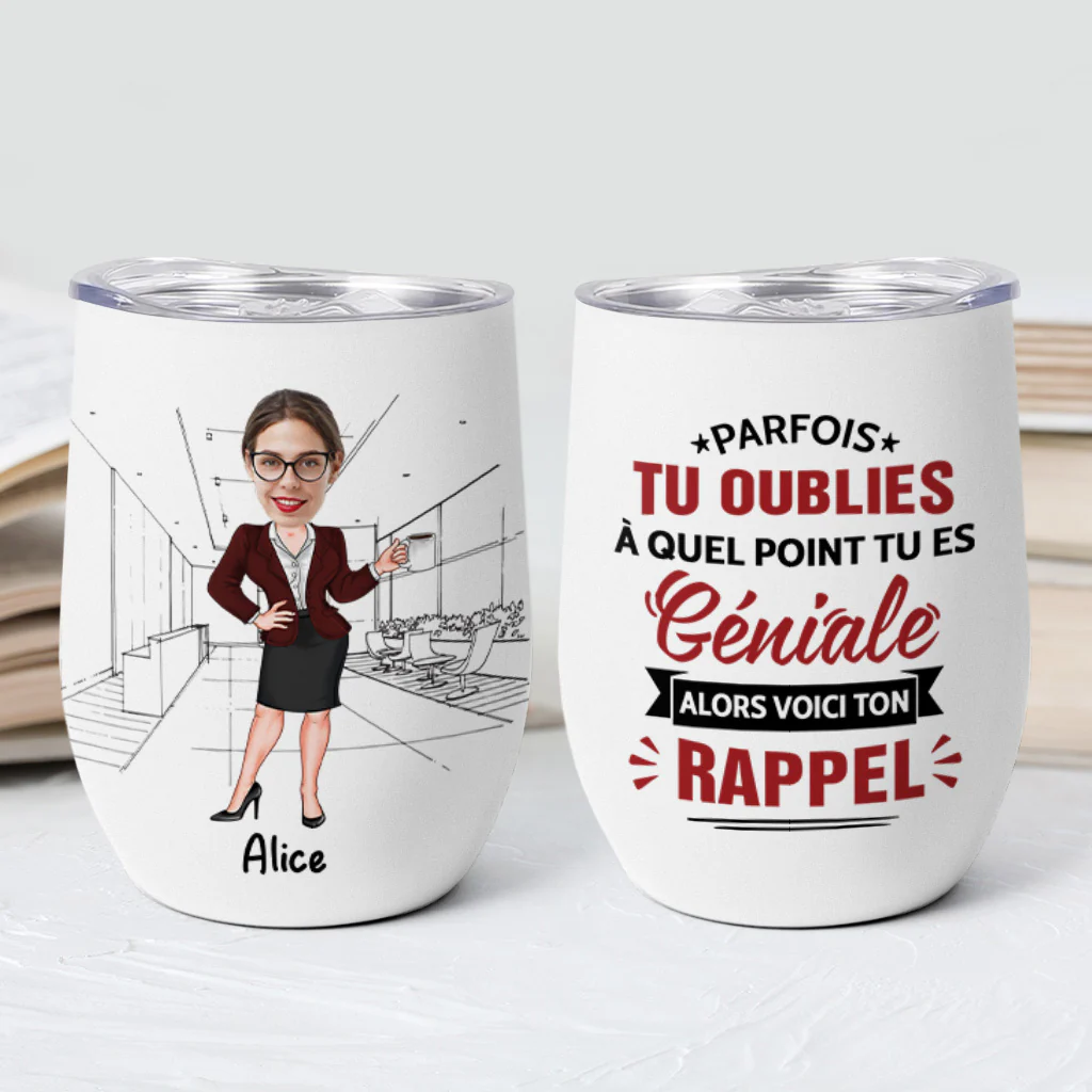 Cadeau personnalisé pour collègue - Mug isotherme 355ml avec visage - Image 2