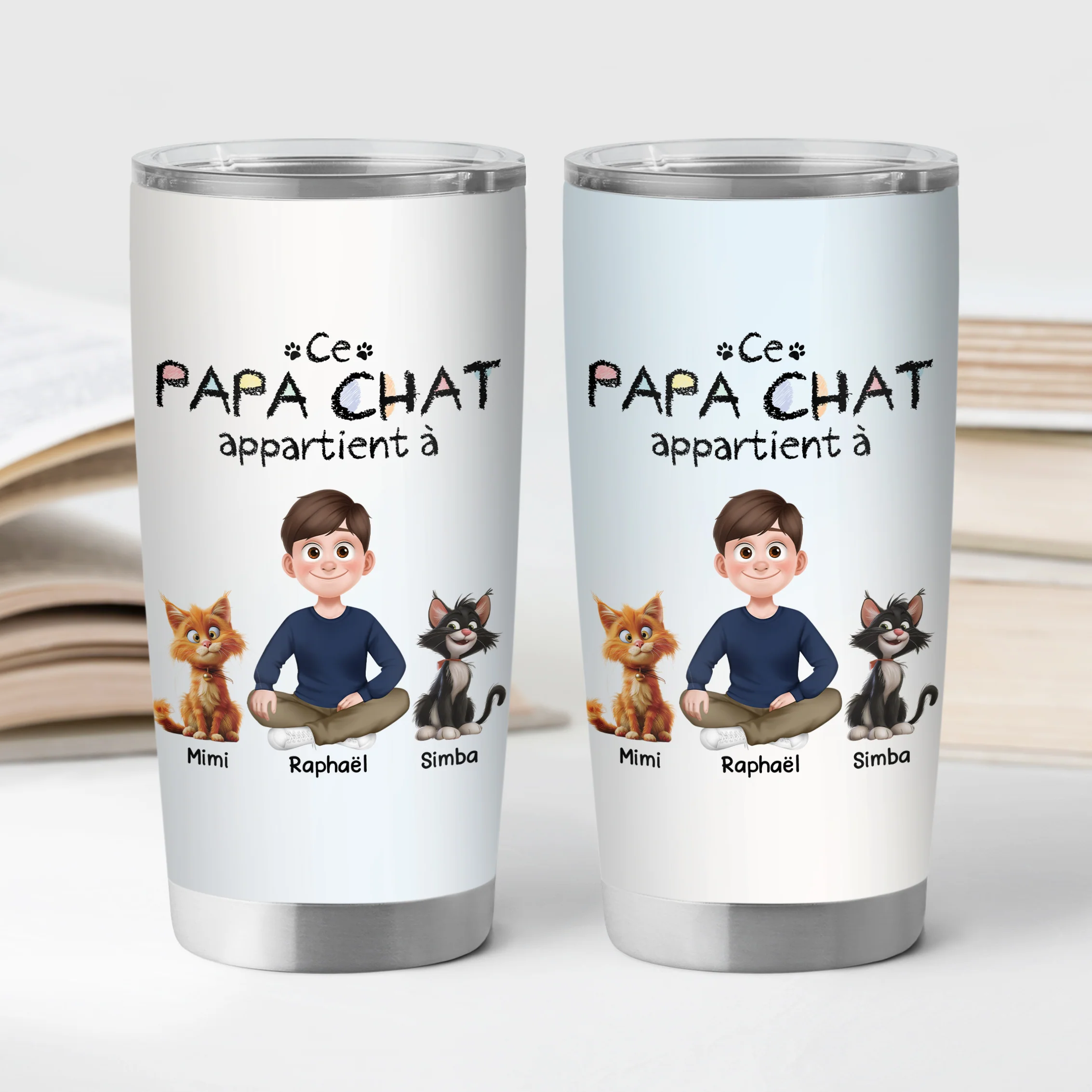 Mug Isotherme 590ml Personnalisé - Cette Maman Chat Appartient À - Image 2