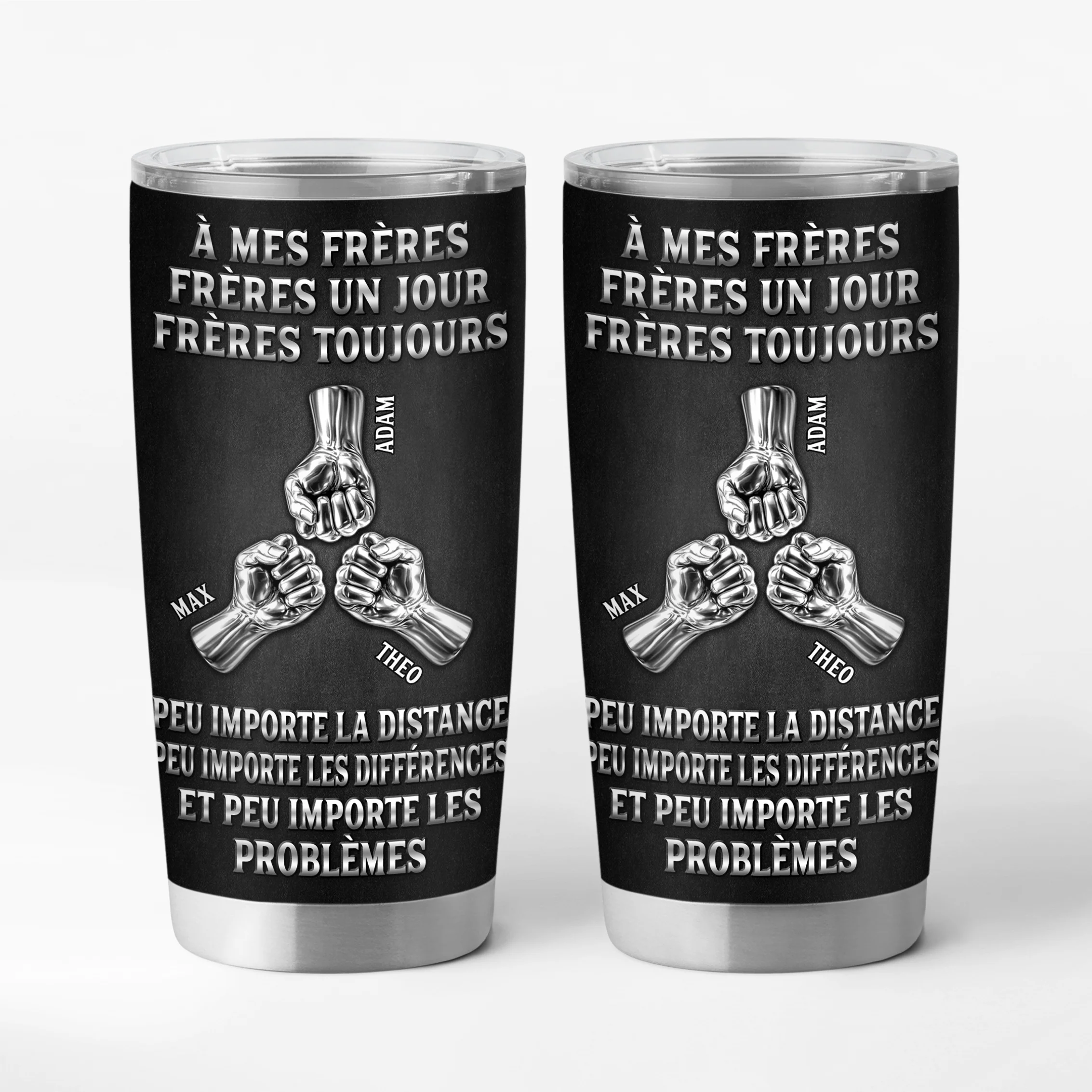 Mug Isotherme 590ml Frère Et Ami Un Jour - Cadeau Personnalisé Homme
