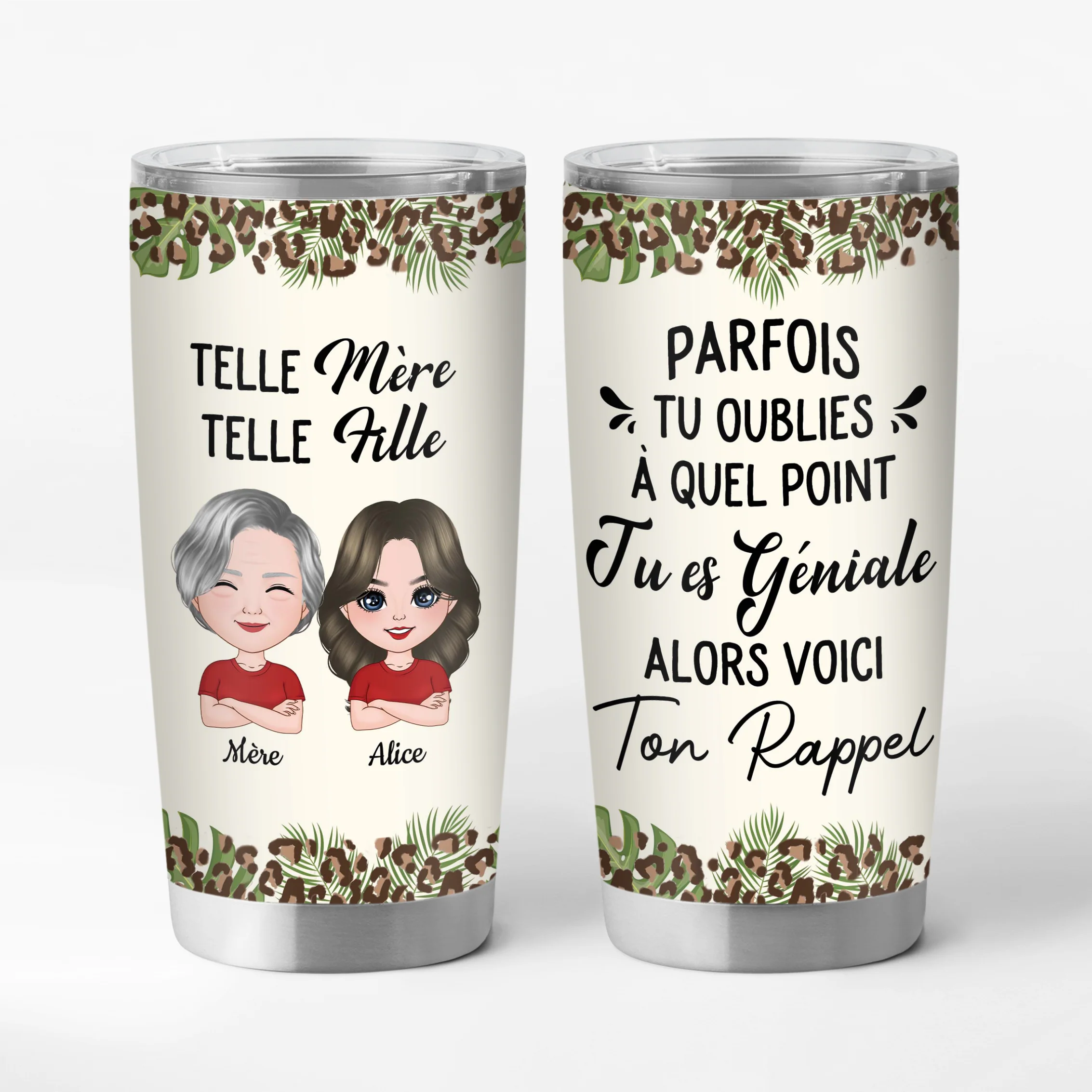 Cadeau Personnalisé Pour Une Maman | Mug Isotherme 590ml Telle Mere Telle Fille