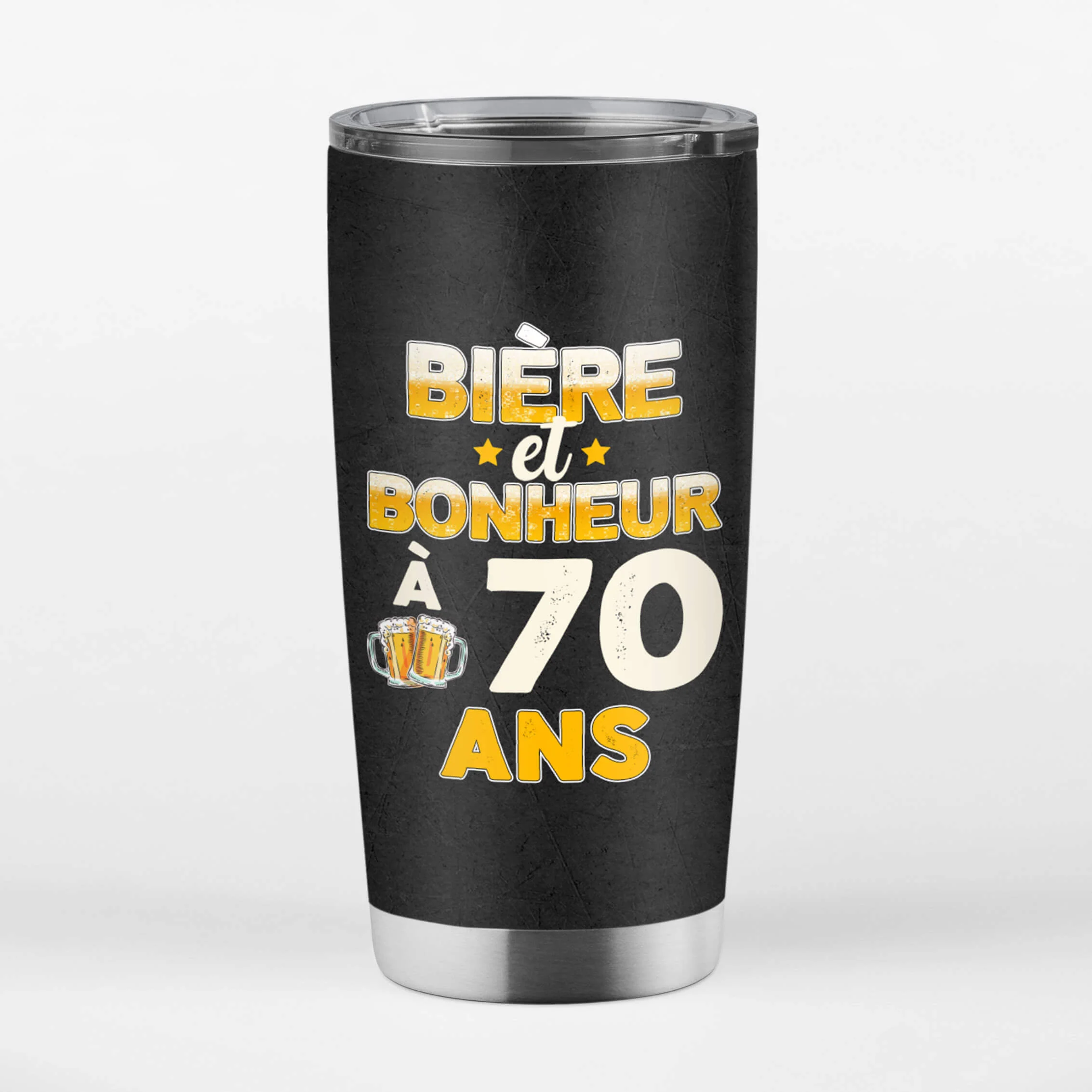 Mug Isotherme Acclamations et Bière Anniversaire De 70 Ans Personnalisé - Image 3