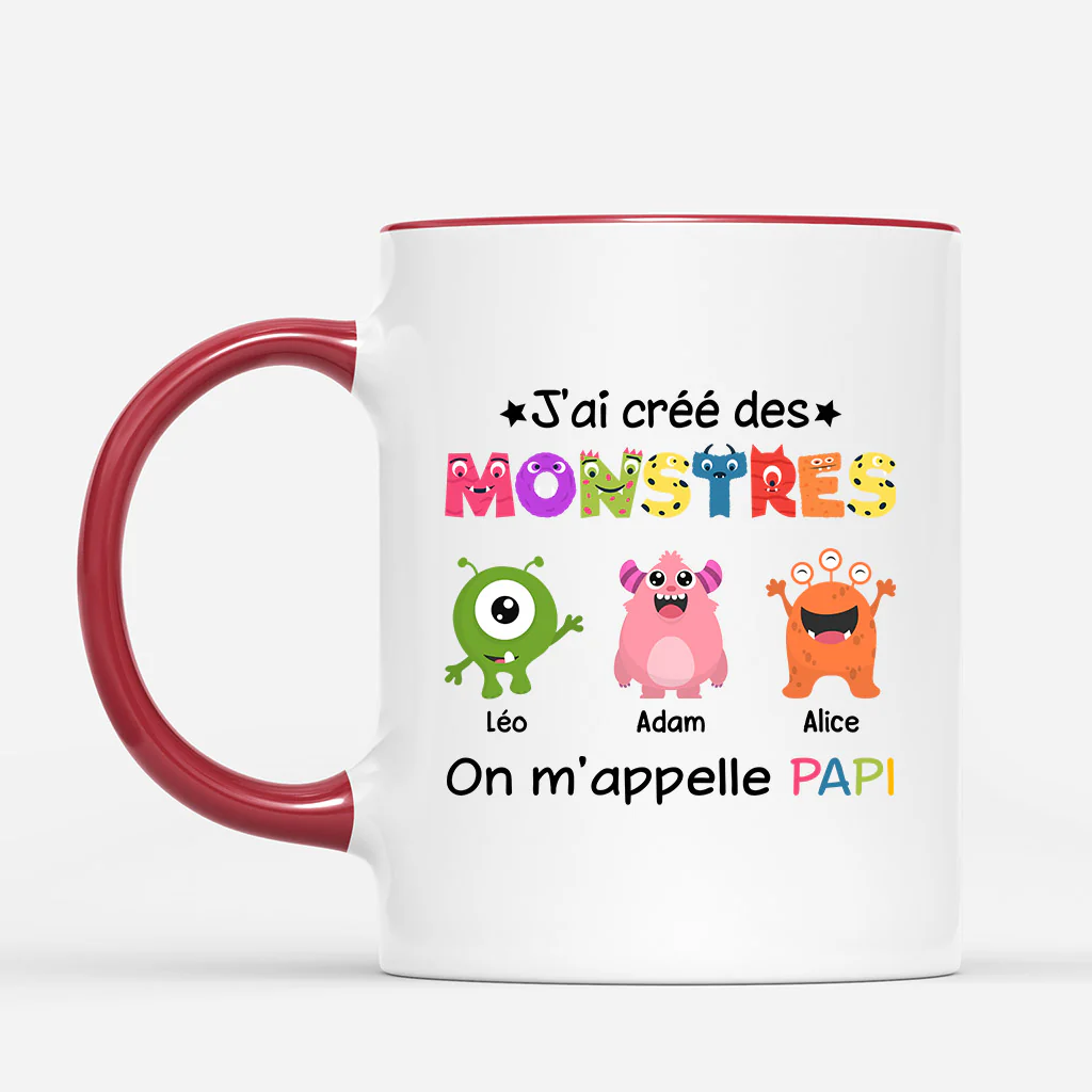 Mug Personnalisé Papa - J'ai Crée des Monstres On M'appelle Papa - Image 2