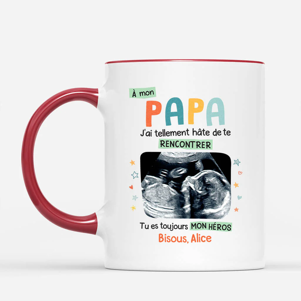 Mug futur papa personnalisé – Hâte de te rencontrer - Image 2