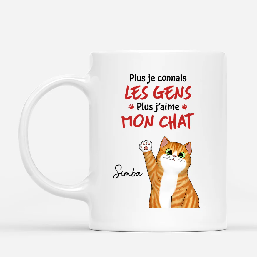 Mug Personnalisé Chat – J’aime Mon Chat Plus Que Les Hommes