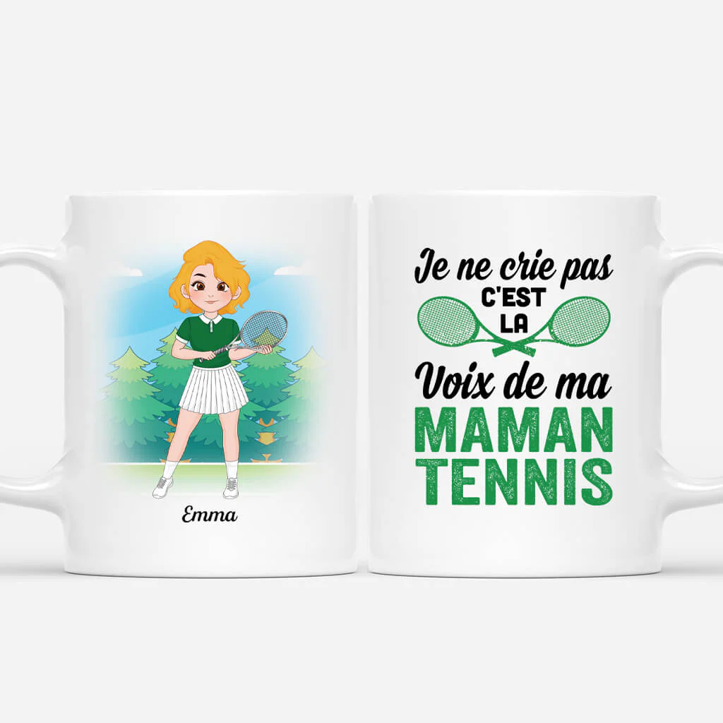 Mug Personnalisé Maman - Je Ne Crie Pas C'est La Voix De Ma Maman Tennis
