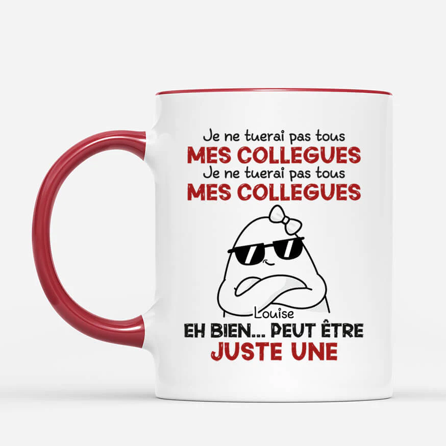 Mug Humoristique Collègue Personnalisé - Je ne tuerai pas mes collègues - Image 2