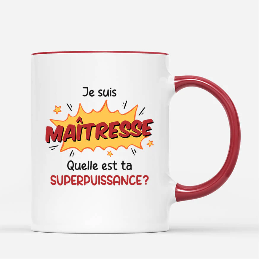Mug Maîtresse Personnalisé - Je Suis Maîtresse Avec Superpuissance - Image 3