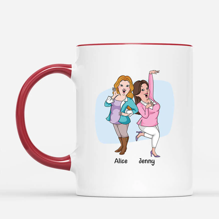 Mug Je T'Aime Bien, Tu Es Aussi Folle Que Moi Personnalisé - Image 2