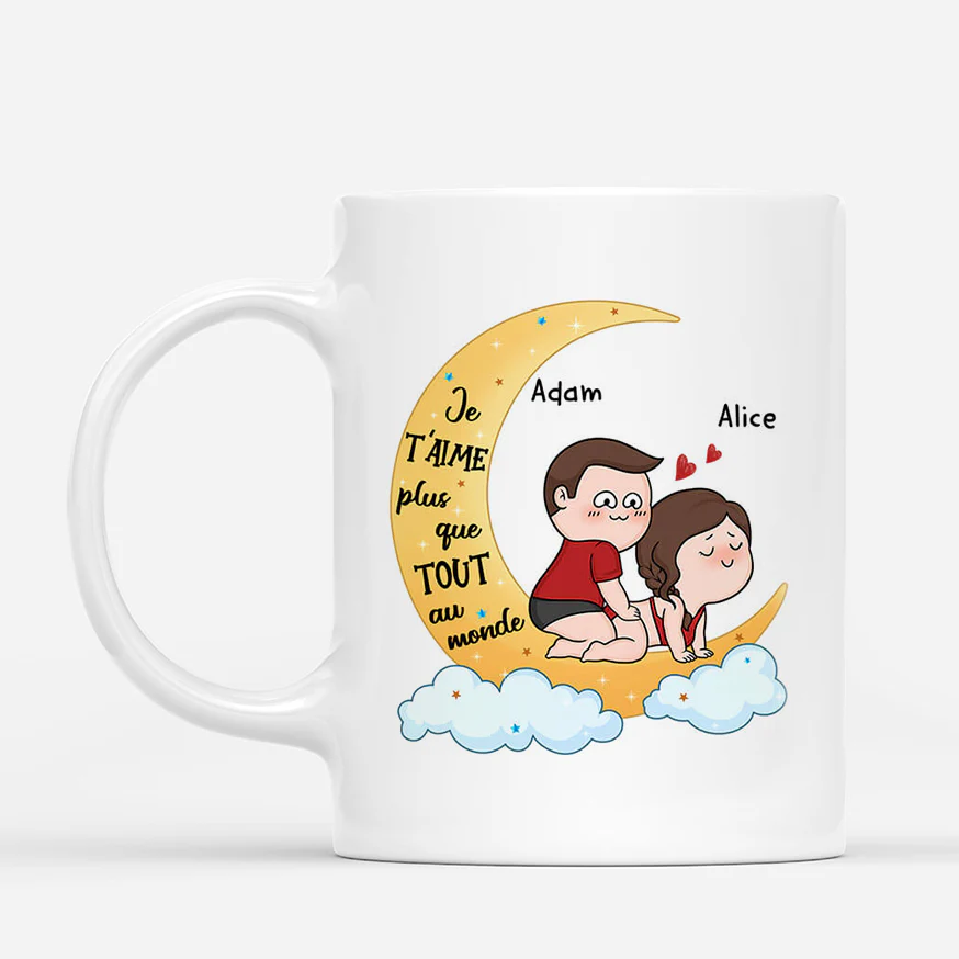 Mug Je T'Aime Jusqu'À La Lune Et Retour Personnalisé