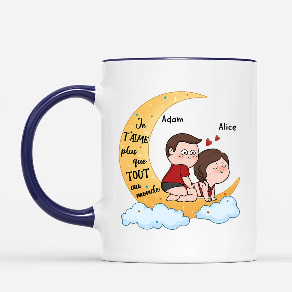 Mug Je T'Aime Jusqu'À La Lune Et Retour Personnalisé - Image 2
