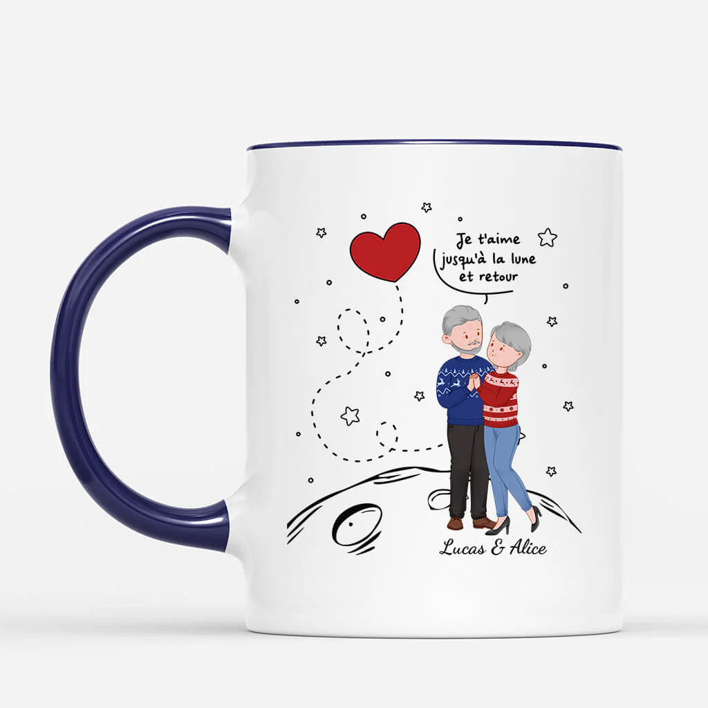 Mug Je T'Aime Jusqu'à La Lune Et Retour Saint Valentin Personnalisé - Image 2
