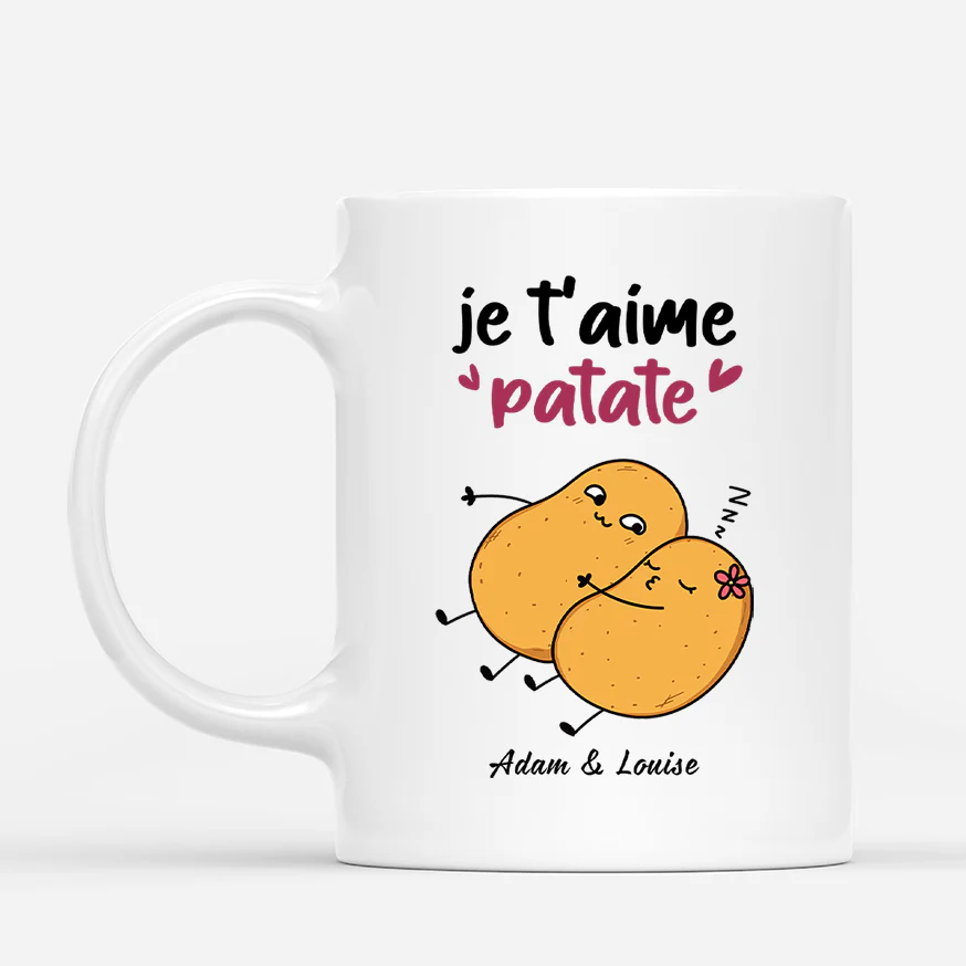 Mug Personnalisé Couple – Je T’aime Patate